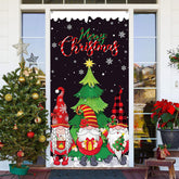 Aperturee - Xmas Tree Dwarfs Black Snowman Christmas Door Cover